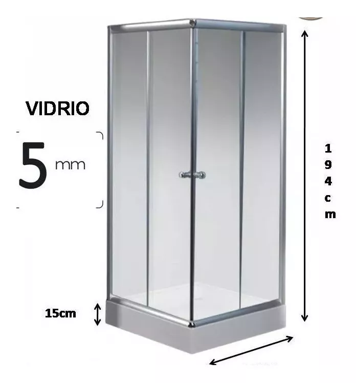 Box Cabina De Ducha Cuadrada 80x80 Vidrio 5mm Sin Base!!!!!