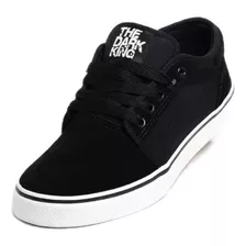 Zapatilla Ancha Skater Lona California Negra The Dark King