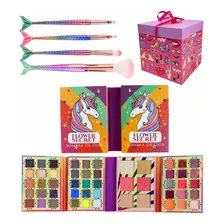 Maquillaje Infantil Niñas + Set Brochas + Caja De Regalo