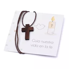 Souvenir Guía De Cordón Con Cruz De Madera Rústica X10 U