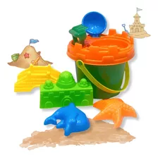 Brinquedo Balde De Praia Com Kit Acessórios C Forminha Areia
