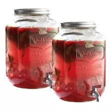 2 Pack Mason Jar Dispensador Bebidas 8 Lt Vitrolero Agua