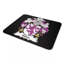 Mouse Pad Preto Brasão Família Silva