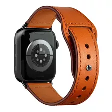 Pulseira Couro Botão Compatível Com Apple Watch 41mm 45mm