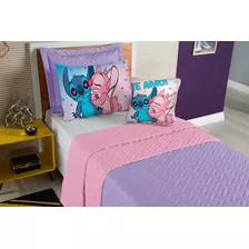 Kit Colcha Edredom Solteiro 5 Peças Matelado Menina Lilou