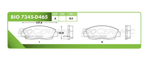 Balata Disco Delantera Honda Accord 1999-2002 3.0 Foto 2