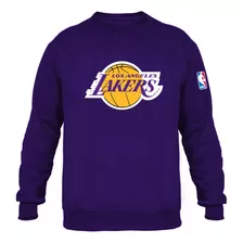 Moletom Gola Redonda Roxo Lackers Basquete Blusa De Frio