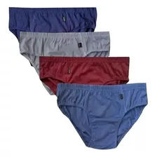 Kit 30 Cueca Slip Sem Elástico 100% Algodão Sortida Adulto