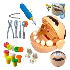 Massinha De Modelar Dentista Dente Kit Brinquedo Crianças Cor Completo