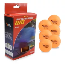 Kit 6 Bolas Ping Pong Tênis De Mesa 3 Estrelas 40+ Laranja