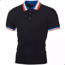 Playera Tipo Polo Hombre Manga Corta Moda Casual Camisa Slim