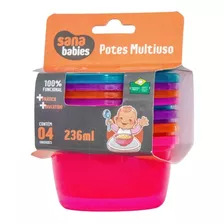 4 Potes 236ml Papinha Alimentos Bpa Free Sana Babies Menina