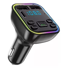 Cargador Auto Usb Bluetooth Reproductor Mp3 Sd Fm Luz Rgb