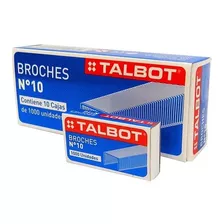 Broches Talbot N°10 X1000 U. Para Abrochadora N10 10 Cajitas
