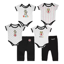 Conjunto Infantil Vasco Da Gama Bebê 4 Bodies + 2 Calças+ Nf