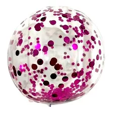 Globo Burbuja Cristal Con Confeti - Rosa