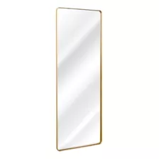 Espelho Retrô Retangular C/ Moldura Banheiro Quarto 150x60cm Moldura Dourado