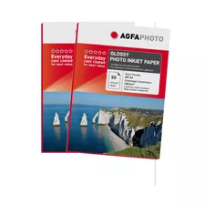 Pack 2 Papel Premium Agfa Glossy 180gr 50 Hojas A4