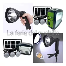 Kit Luz Led Panel Solar Bat Inc+ Foco Caza 30w C/ Tripode 