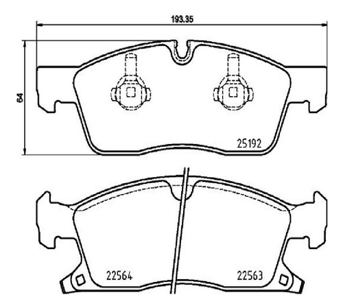 Balatas Delanteras Grand Cherokee Overland 2012-2021 Brembo Foto 2