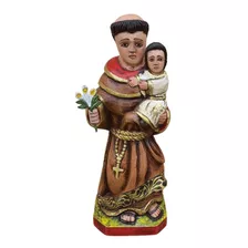 Santo Antônio Barroco Esculpido Em Madeira 37x14.