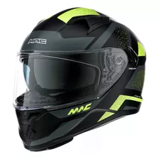 Casco Moto Doble Visor Mac Speed 2.0 Neo Negro/amarillo