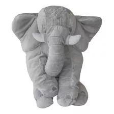 Almofada Elefante Gigante Pelúcia Bebê Dormir Cinza 80cm