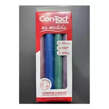 Adesivo Decorativo Contact Glitter Kit C/ 4 Rolos