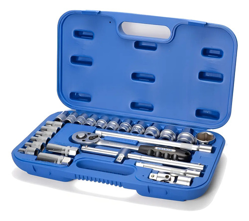 Set Herramientas Llaves Tubo Bremen 25 Pz Enc 1/2 Cod. 3894 Dgm Color Gris