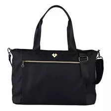 Bolsa Para Laptop Mujer Portafolio Maletín Crossbody Luckyly Color Negro