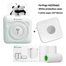 Blanco 203dpi Peripage A6, Estuche De Silicona Y 3 Papel