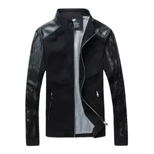 Chaqueta Para Hombre Drill Y Cuero Sintetico Chompa Ropa