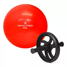 Kit Bola Suiça 55 Roda Abdominal Pilates Treino Funcional