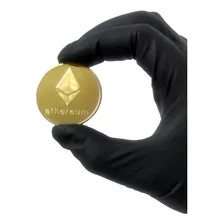 Moeda Física Ethereum Eth Criptomoeda Ouro Para Colecionador