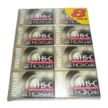 Cassettes Maxell Vhs-c 8 Pack 8 Cintas 62 Minutos Hgx-gold