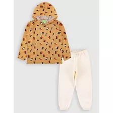 Conjunto Juvenil Menina Infantil Menino Capuz Frio Malha Top