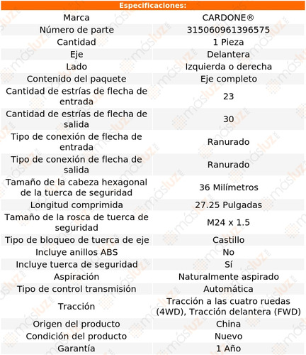 (1) Flecha Homocintica Del Izq/der Subaru Gl 4wd 85/89 Foto 4