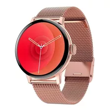 Smartwatch Dt No.1 Dt2 1.24 Caja Rose Gold, Malla Rose Gold De Acero Y Bisel Negro