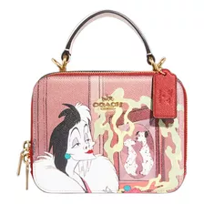 Bolso Bandolera Disney X Coach Box Con Motivo Cruella - Orig