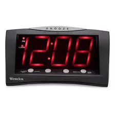 Westclox Reloj Despertador Led Grande, Pantalla Roja