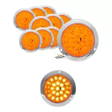 10 Plafon 24 Led Redondo Camion Cuarto Estrobo Stop 12-24v F