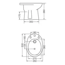 Bidet 3 Agujeros Sanitarios Ferrum Andina Blanco Bea3