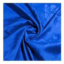 Tecido Jacquard Adamascado Medalhão Azul Royal 2,80x8,00mts