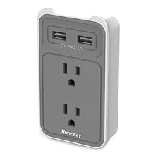 Soporte De Pared Con Dos Puertos De Carga Usb De 2,1 Amp