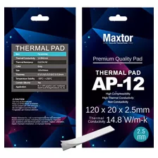 Pad Térmico Maxtor Ap-12 120x20x 2.5mm Conductivity 14.8w/mk Color Gris