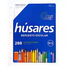 Repuesto Escolar 288 Hojas Rayado N3 Gruesas Resistentes 90g