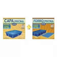 Capa + Forro Para Piscina 3.000 Litros Em Pvc Vinil Mor