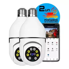 Kit 2 Câmera De Segurança Ip Wifi Lâmpada Luz Led Smart 