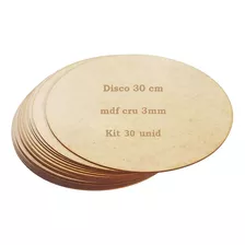 Kit 30 Disco Sousplat Mdf Cru 30cm Laser Bolacha Base Prato