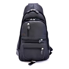 Mochila Transversal Speed Mini Couro Legitimo Lateral